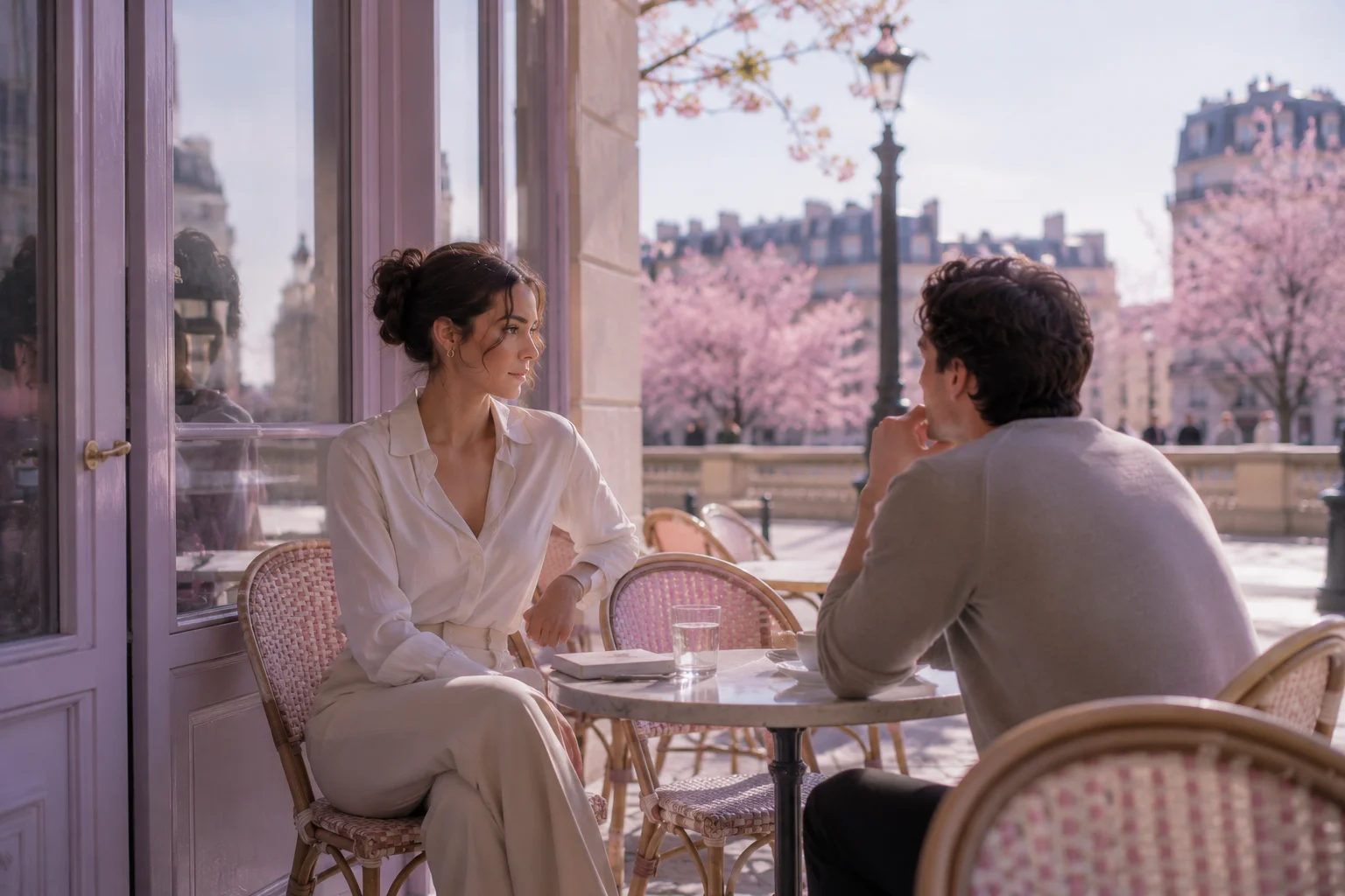 Mann und dominante Frau bei einem romantischen Date