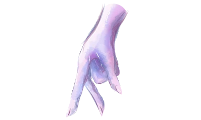 A hand stepping on its fingertips.