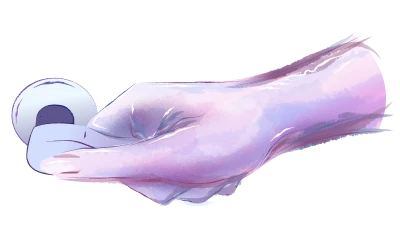 A hand resting on a door handle.