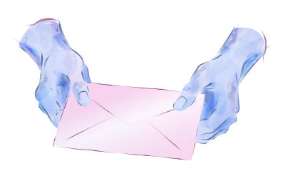Two hands holding out a sealed envelope.